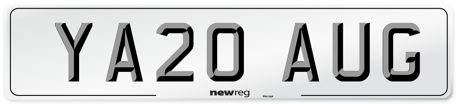 YA20 AUG Number Plate from New Reg